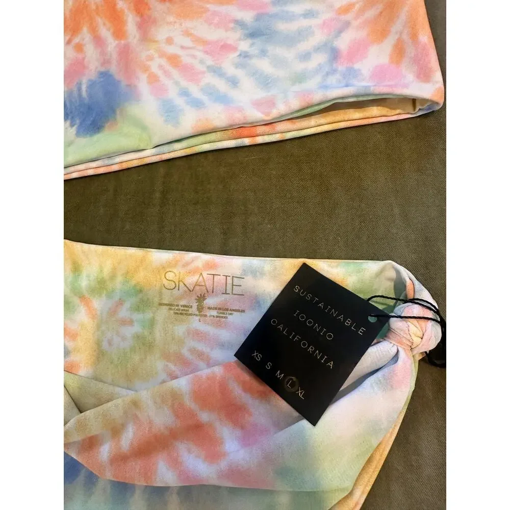 NWT Skatie Nicole Tie Dye Cut Out One Piece Swimsuit Large